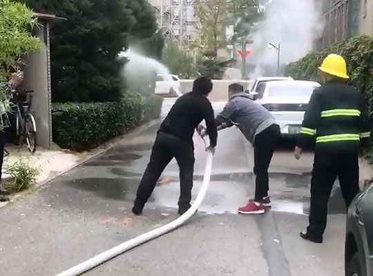 旭陽(yáng)科技與園區(qū)消防部門組織119消防演練